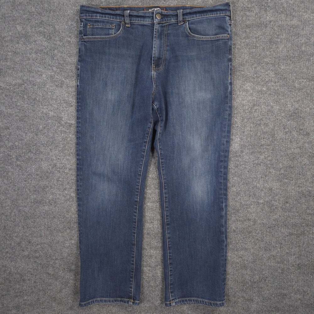 Bluffworks Departure Jeans Mens 36X28 Blue COOLMAX Performance Medium Wash Denim - Picture 2 of 13
